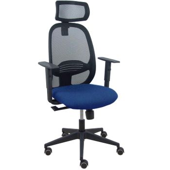 Silla Giratoria De Oficina Cilanco 131 X 64 X 55 Cm - Respaldo Malla - Brazos Regulables - Cabecero Regulable - Azul Marino