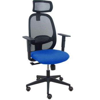 Silla Giratoria De Oficina Cilanco 131 X 64 X 55 Cm - Respaldo Malla - Brazos Regulables - Cabecero Regulable - Azul