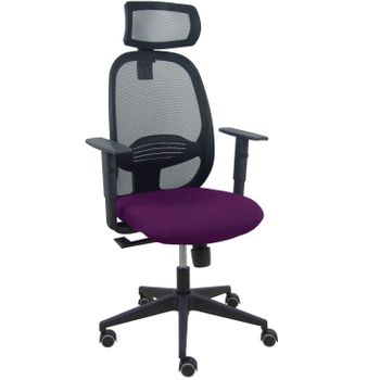 Silla Giratoria De Oficina Cilanco 131 X 64 X 55 Cm - Respaldo Malla - Brazos Regulables - Cabecero Regulable - Morado