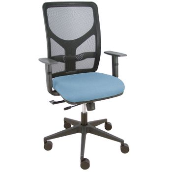 Silla Giratoria De Oficina Motilla 107 X 61 X 60 Cm - Con Traslack - Respaldo Malla - Brazos Regulables - Azul Cielo