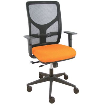 Silla Giratoria De Oficina Motilla 107 X 61 X 60 Cm - Con Traslack - Respaldo Malla - Brazos Regulables - Naranja