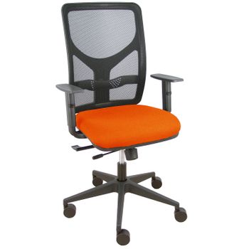 Silla Giratoria De Oficina Motilla 107 X 61 X 60 Cm - Con Traslack - Respaldo Malla - Brazos Regulables - Naranja Oscuro