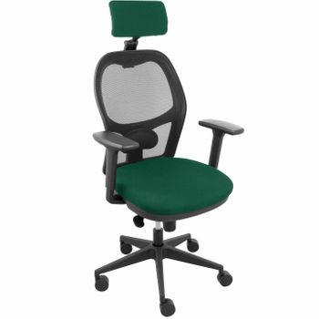 Silla Giratoria De Oficina Jorquera 109 X 64 X 52 Cm - Respaldo Malla - Cabecero Regulable - Brazos 3d - Verde Botella