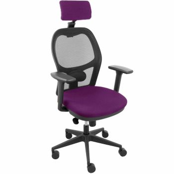 Silla Giratoria De Oficina Jorquera 109 X 64 X 52 Cm - Respaldo Malla - Cabecero Regulable - Brazos 3d - Morado