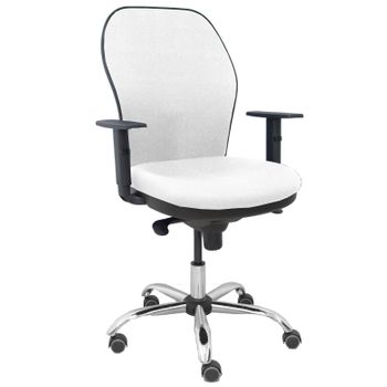 Silla Giratoria De Oficina Jorquera 109 X 64 X 52 Cm - Asiento Tapizado - 5 Ruedas Parqué - Blanco