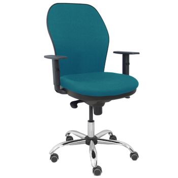 Silla Giratoria De Oficina Jorquera 109 X 64 X 52 Cm - Asiento Tapizado - 5 Ruedas Parqué - Verde Verde Petróleo