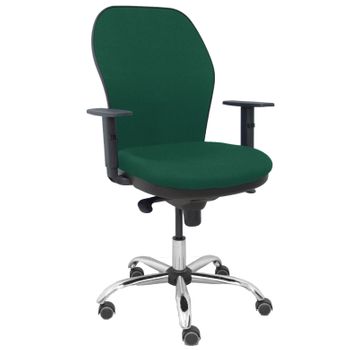 Silla Giratoria De Oficina Jorquera 109 X 64 X 52 Cm - Asiento Tapizado - 5 Ruedas Parqué - Verde Botella