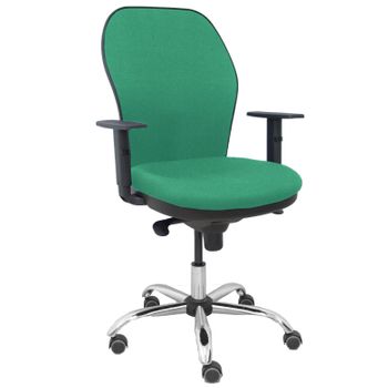 Silla Giratoria De Oficina Jorquera 109 X 64 X 52 Cm - Asiento Tapizado - 5 Ruedas Parqué - Verde Esmeralda