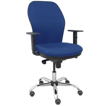 Silla Giratoria De Oficina Jorquera 109 X 64 X 52 Cm - Asiento Tapizado - 5 Ruedas Parqué - Azul Marino