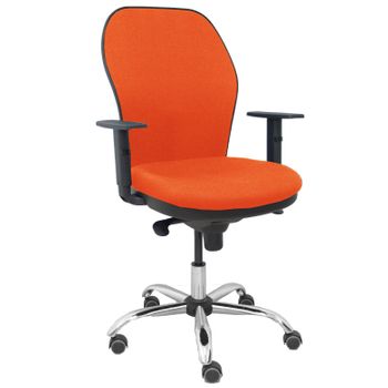 Silla Giratoria De Oficina Jorquera 109 X 64 X 52 Cm - Asiento Tapizado - 5 Ruedas Parqué - Naranja Oscuro