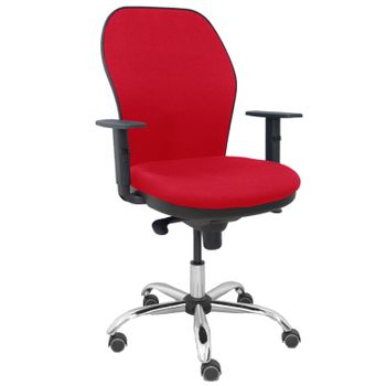 Silla Giratoria De Oficina Jorquera 109 X 64 X 52 Cm - Asiento Tapizado - 5 Ruedas Parqué - Rojo