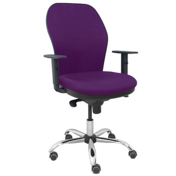 Silla Giratoria De Oficina Jorquera 109 X 64 X 52 Cm - Asiento Tapizado - 5 Ruedas Parqué - Morado