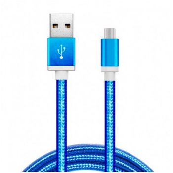 Cable Usb 2.0 Tipo A/m-micro Usb B/m 1m Biwond Metal Azul 51939