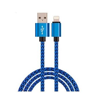 Cable Lightning Iphone Carga Datos A Usb 2.0 A/m 1m Biwond Metal Azul 51940