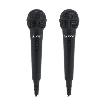 Biwond Mic Karaoke St12 Pack 2x Micrófonos (cápsula Unidireccional, Conector Jack 6.3 Mm, 2.5m Cable, Alta Calidad) - Negro