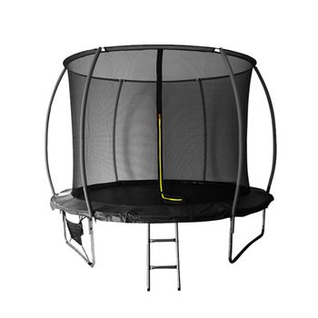 Cama Elástica Fitness Homcom Acero Pvc Pp, 81x81x22,5cm, Negro Y