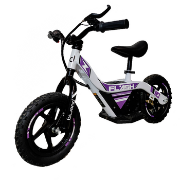 Biwond Bicicleta Eléctrica Infantil Flash (motor 100w, 6km/h, Batería De Litio, 300 Ciclos De Carga, 4 A 8 Años, Sillín Ajustable, Peso Máximo 40kg) - Blanco