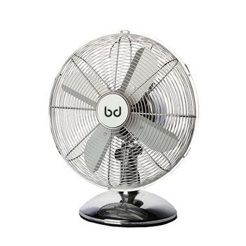 Biwond Ventilador De Sobremesa Coolfeel (40w, 12", Base De Metal, Ligero, 56,6cm De Altura, 4 Helices, Oscilante 70º, 3 Velocidades) - Plata