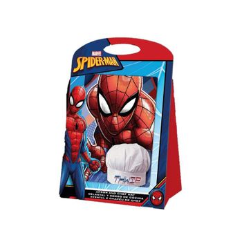 Set Delantal Y Gorro De Spiderman