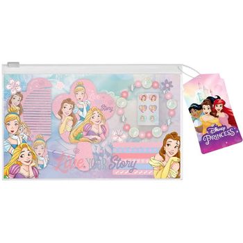 Princesas Disney Bolsita Con Espejo, Peine, Gomitas Y Accesorios 22x15 Cm