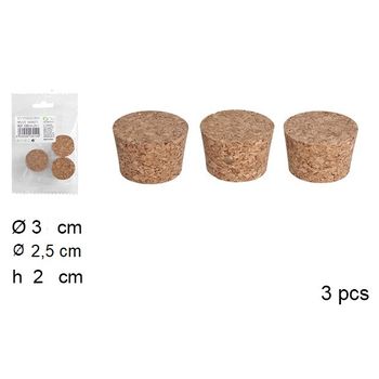 Tapones De Corcho Natural Para Botellas. Pack 3 Unidades