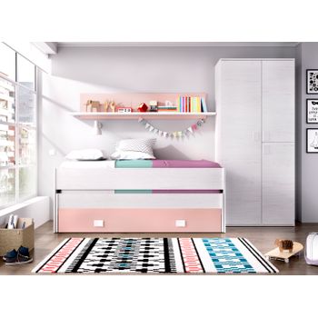 Miroytengo Pack Completo Habitación Juvenil en Color Verde y Blanco Alpes  Muebles Dormitorio Infantil con Somier Incluido