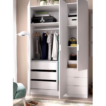 Armario Esquinero Essen 2 Módulos 3 Puertas Blanco 184x133x91 Cm