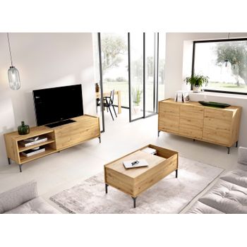 Composición De Salón Mueble Tv Compacto + Mesa De Centro, Nordic / Blanco –  Kei con Ofertas en Carrefour