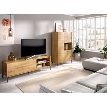 Composición De Salón Con Mueble Tv + Aparador Alto, Nordic - Ness 5
