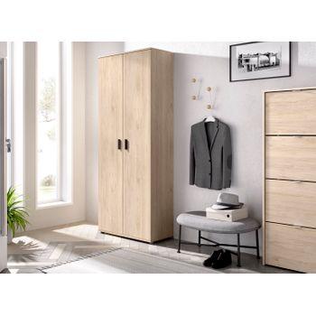 Armario 3 Puertas y 3 Cajones CARREFOUR HOME Milan 180x120x52 cm - Roble