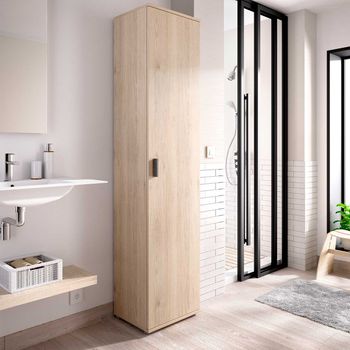 Armario Multiusos Fit 2 Puertas 4 Estantes + Escobero Natural  190,2x77,4x35,3 Cm con Ofertas en Carrefour