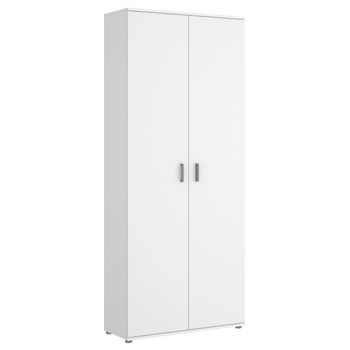 Armario Multiusos 2 Puertas Con Escobero - Fit - 190x78x35 - Blanco