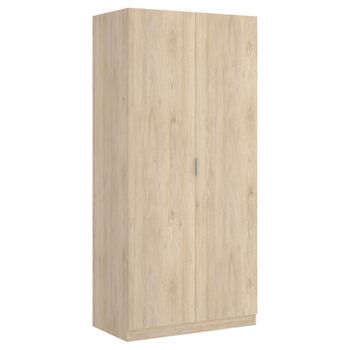 Armario Bajo De Escritorio 2 Puertas - Rox - 96x79x40 - Natural / Blanco  Brillo con Ofertas en Carrefour