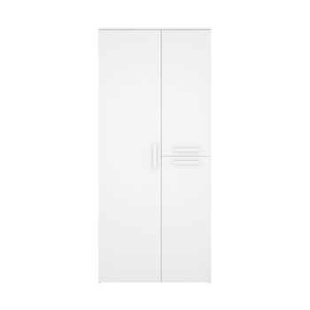 Armario Leka 3 Puertas + Barra + 3 Estantes Blanco 205x90,5x52,5 Cm