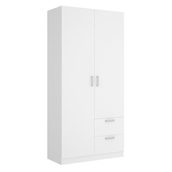 Armario 2 Puertas Y 2 Cajones - Maxi - 215x100x52 - Blanco