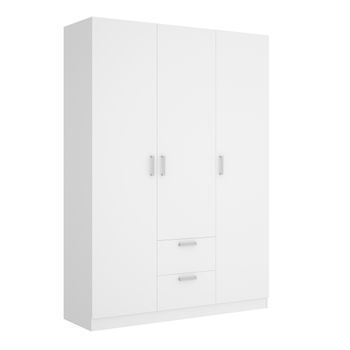 Armario De 3 Puertas Y 2 Cajones - Maxi - 215x150x52 - Blanco