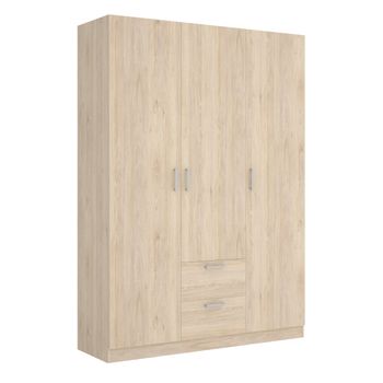 Armario De 3 Puertas Y 2 Cajones - Maxi - 215x150x52 - Natural