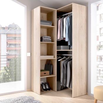 Armario Dormitorio Color Blanco 3 Puertas 3 Cajones Con Estantes Y Barra  121x52x180 Cm con Ofertas en Carrefour