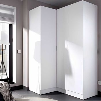 Armario Esquinero Essen 2 Módulos 3 Puertas Blanco 184x133x91 Cm