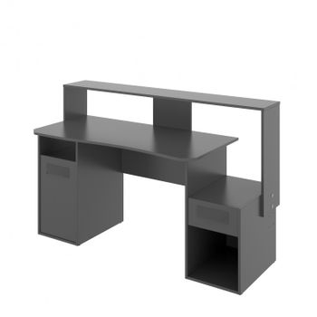 Mesa Gaming Skin Color Gris Y Negro 1 Soporte Para Cascos Escritorio Gamer  Ordenador Mueble 90x124x60 Cm con Ofertas en Carrefour