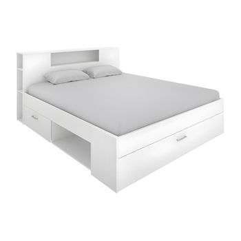 Base De Cama Leandre 2 Cajones 228.5x169.5x95 Cm Color Blanco Vente-unique