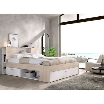 Lanka 150x190 - Cama Compacta Lanka 150x190 - 95x159,6x218,5 - Natural/blanco