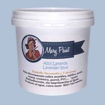 Pintura Muebles Al Agua Multisuperficie Acabado Mate Azul Lavanda 750 Ml Mary Paint