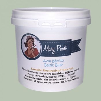 Pintura Muebles Al Agua Multisuperficie Acabado Mate Azul Báltico 750 Ml Mary Paint