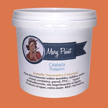 Pintura Muebles Al Agua Multisuperficie Acabado Mate Calabaza 750 Ml Mary Paint