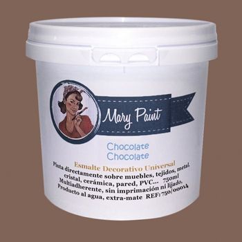 Pintura Muebles Al Agua Multisuperficie Acabado Mate Chocolate 750 Ml Mary Paint