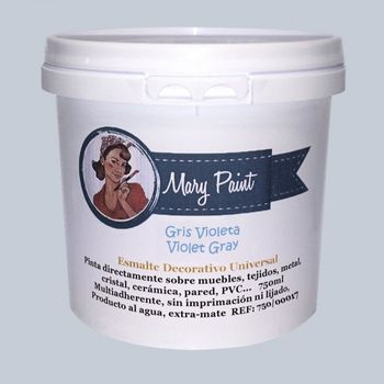 Pintura Muebles Al Agua Multisuperficie Acabado Mate Gris Violeta 750 Ml Mary Paint