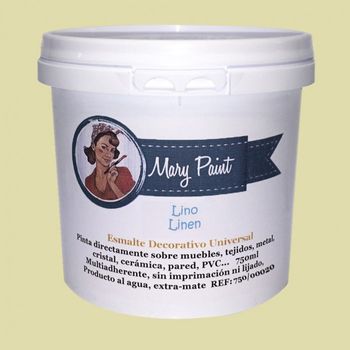 Pintura Muebles Al Agua Multisuperficie Acabado Mate Lino 750 Ml Mary Paint