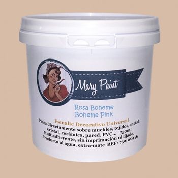 Pintura Muebles Al Agua Multisuperficie Acabado Mate Rosa Bohéme 750 Ml Mary Paint