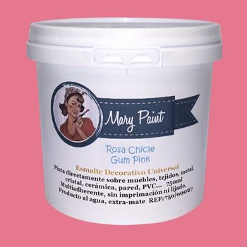 Pintura Muebles Al Agua Multisuperficie Acabado Mate Rosa Chicle 750 Ml Mary Paint